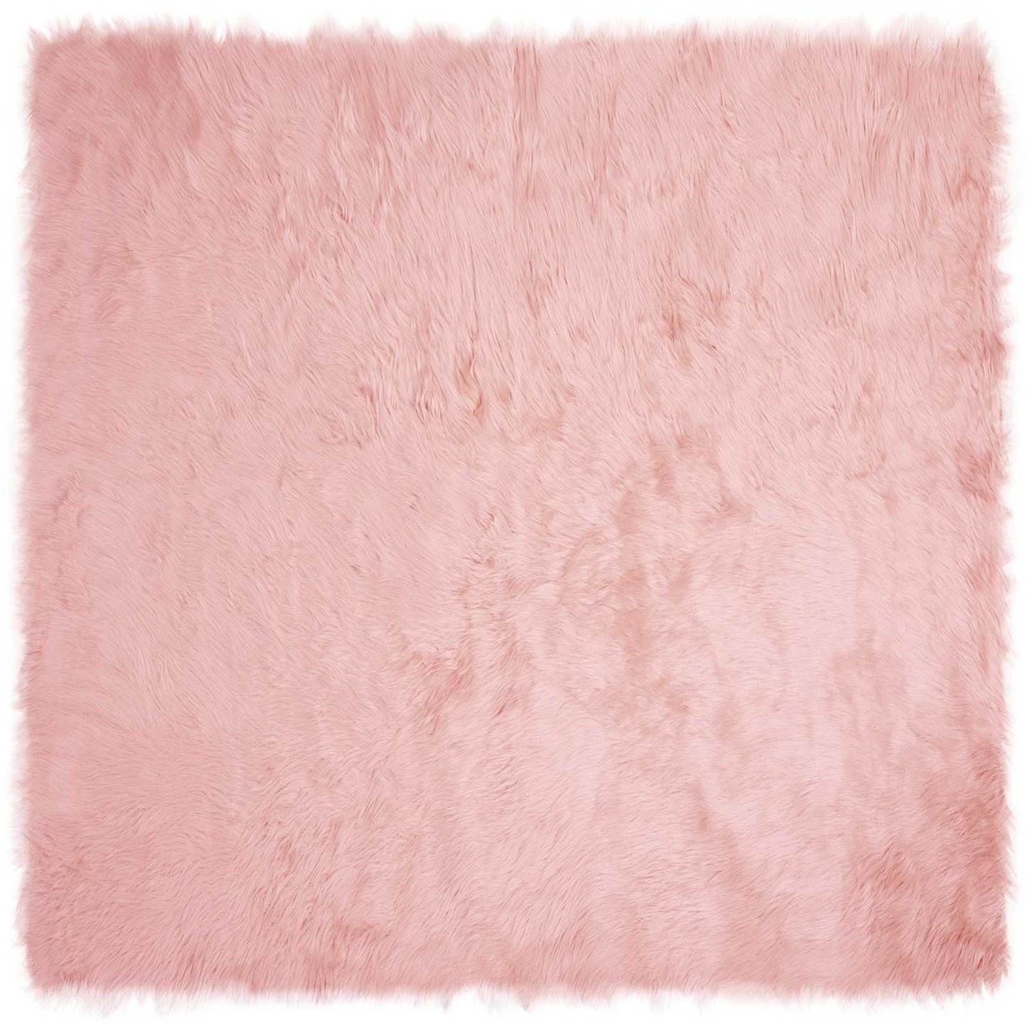 Fuskobbel lammeskindstæppe TAFALLA Lyserød 120 x 120 cm