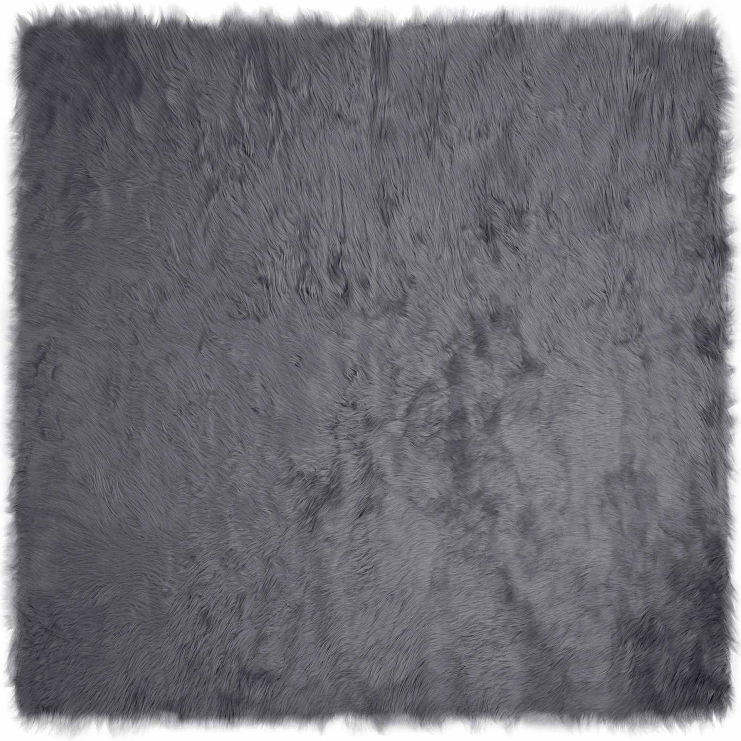 Fuskobbel lammeskindstæppe TAFALLA Antracit 120 x 120 cm