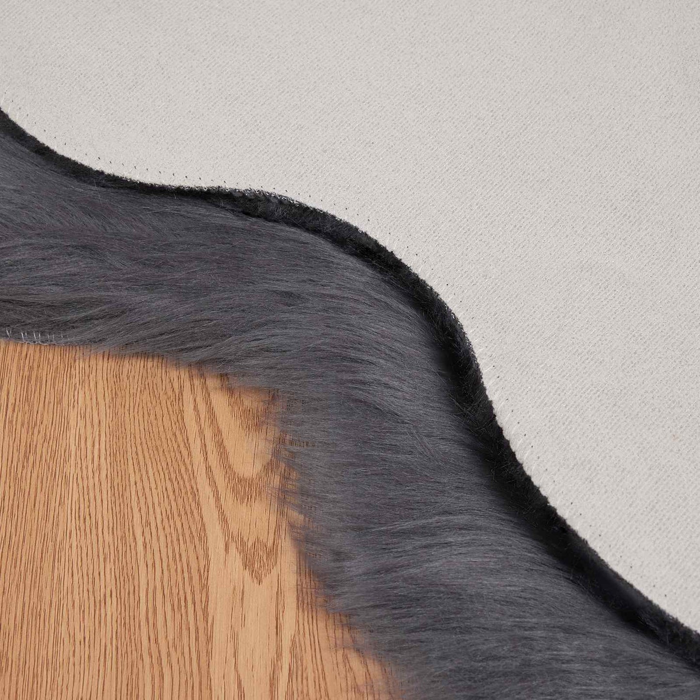 Fuskobbel lammeskindstæppe TAFALLA Antracit 80 x 120 cm