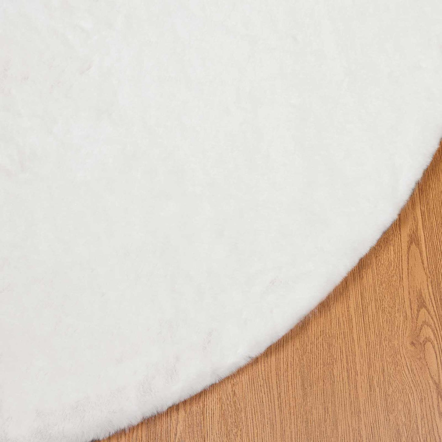 Skridsikker tæppe af kunstig kaninpels OLITE Hvid Ø 80 cm