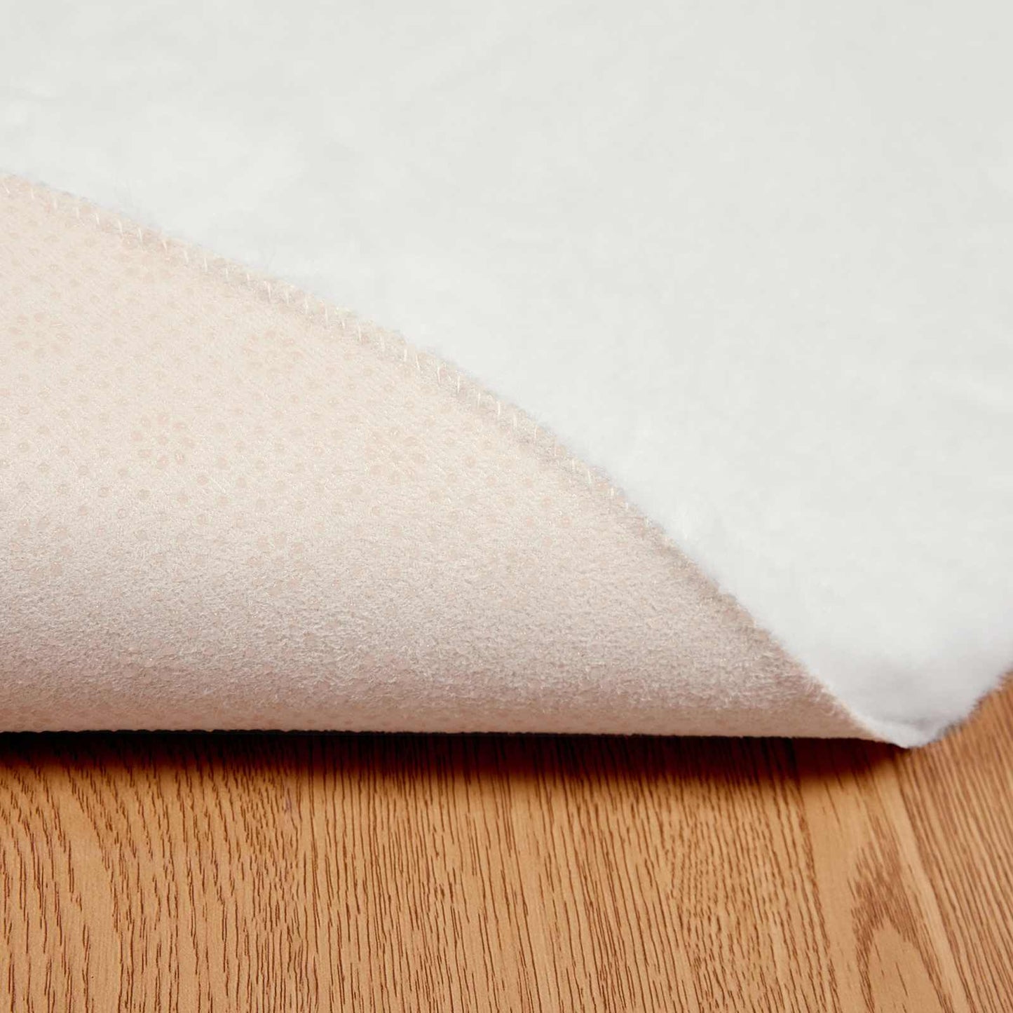 Skridsikker tæppe af kunstig kaninpels OLITE Hvid Ø 80 cm