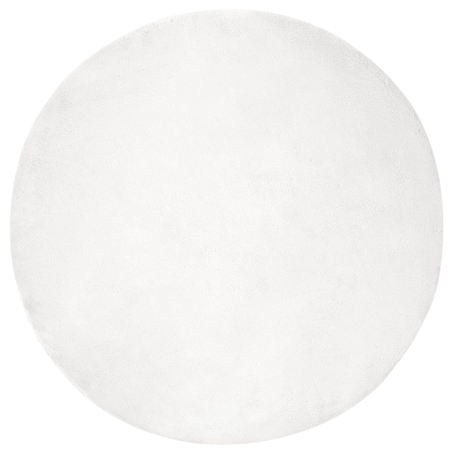 Skridsikker tæppe af kunstig kaninpels OLITE Hvid Ø 120 cm