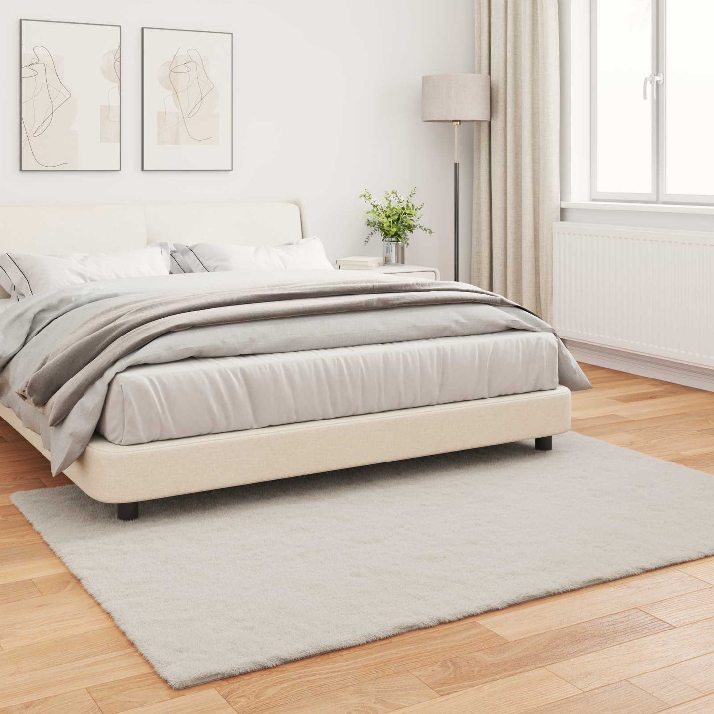 Skridsikker tæppe af kunstig kaninpels OLITE Beige 160 x 230 cm