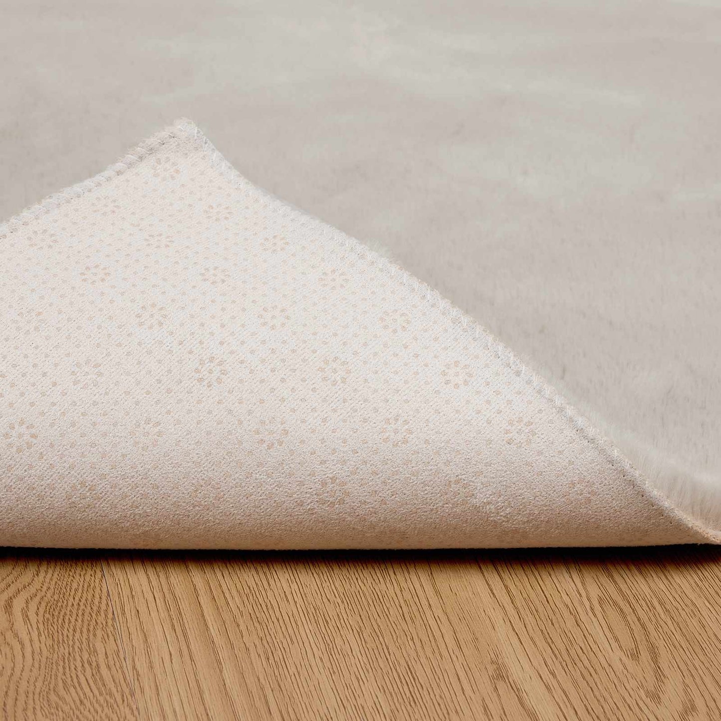 Skridsikker tæppe af kunstig kaninpels OLITE Beige 200 x 200 cm
