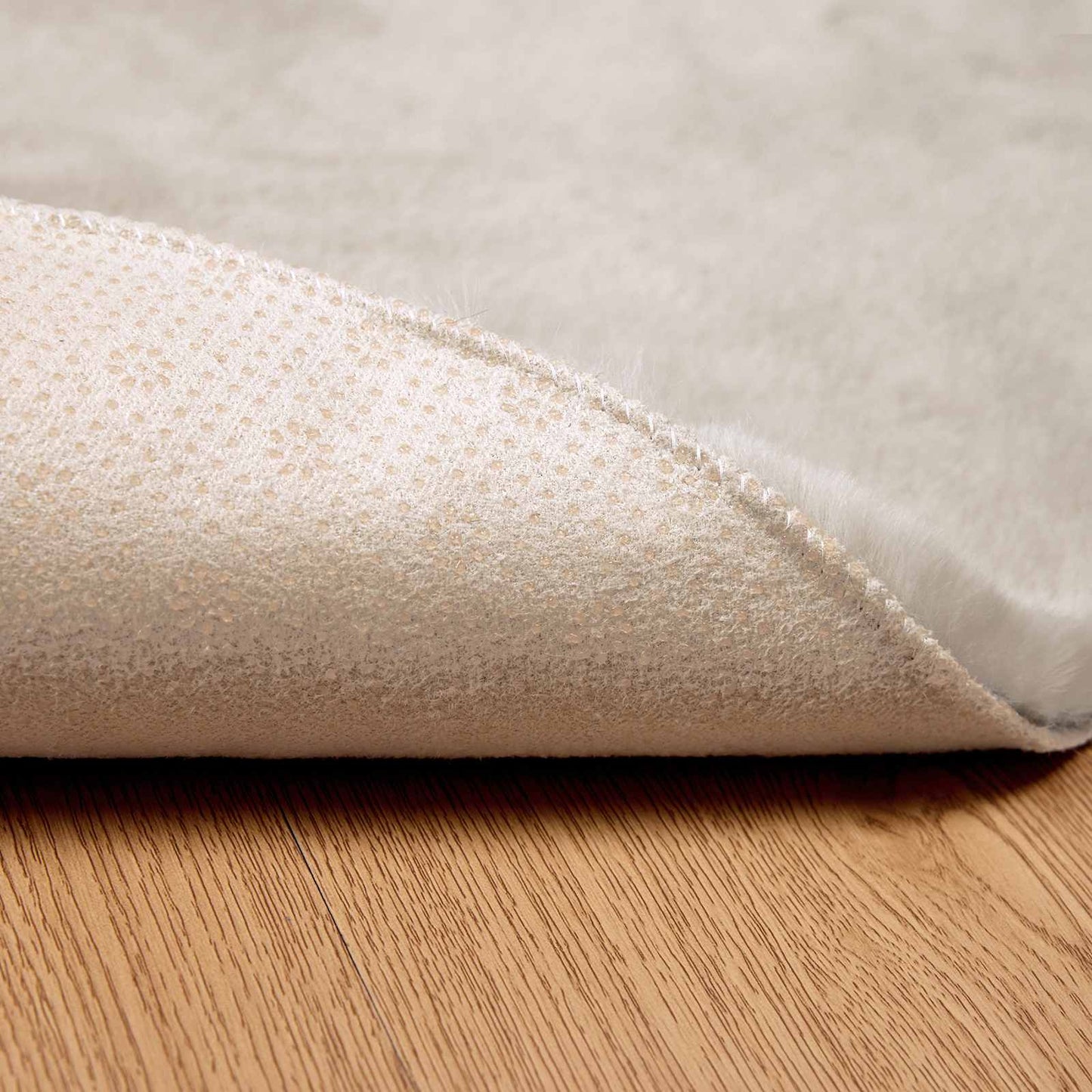 Skridsikker tæppe af kunstig kaninpels OLITE Beige Ø 100 cm