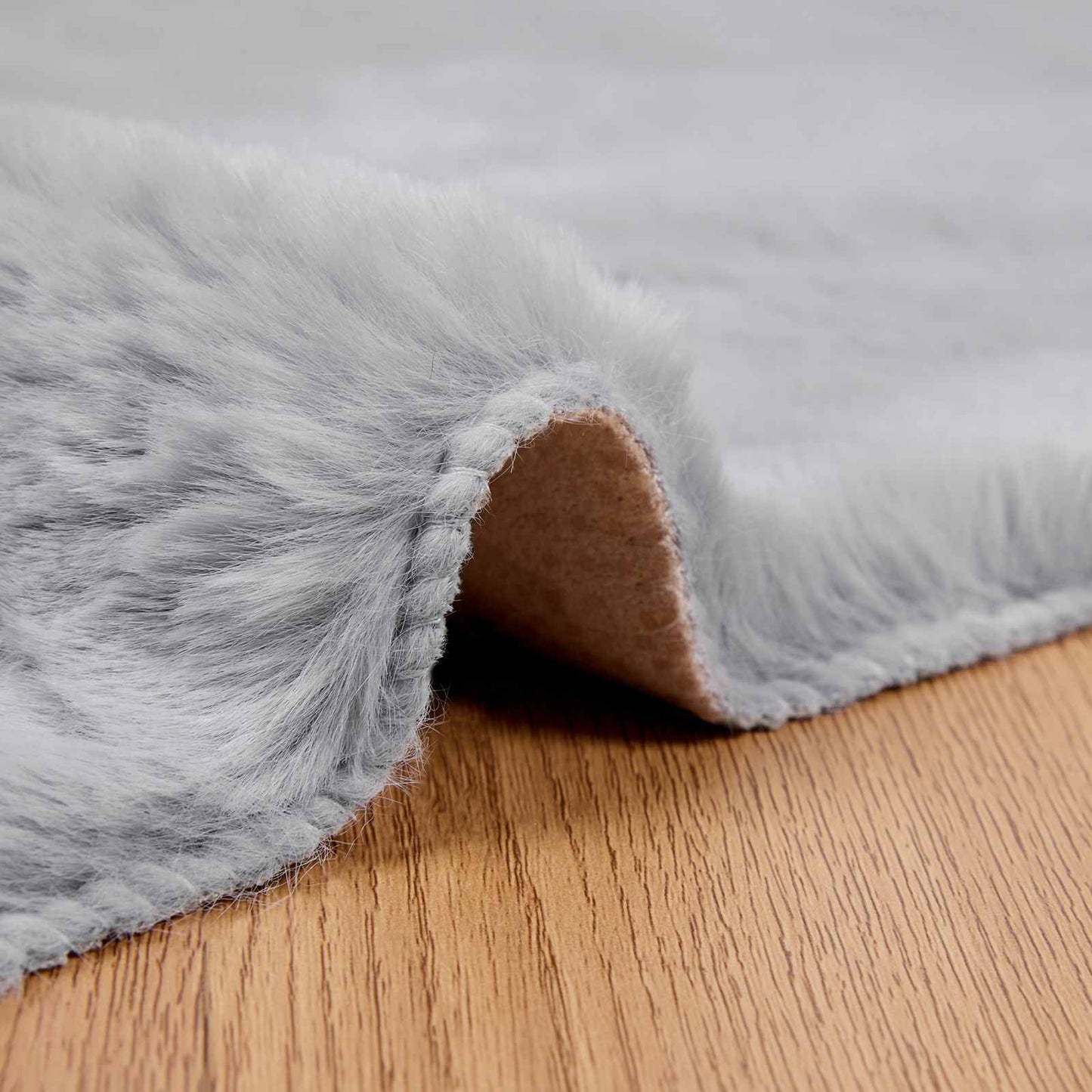 Skridsikker tæppe af kunstig kaninpels OLITE Grå 200 x 200 cm