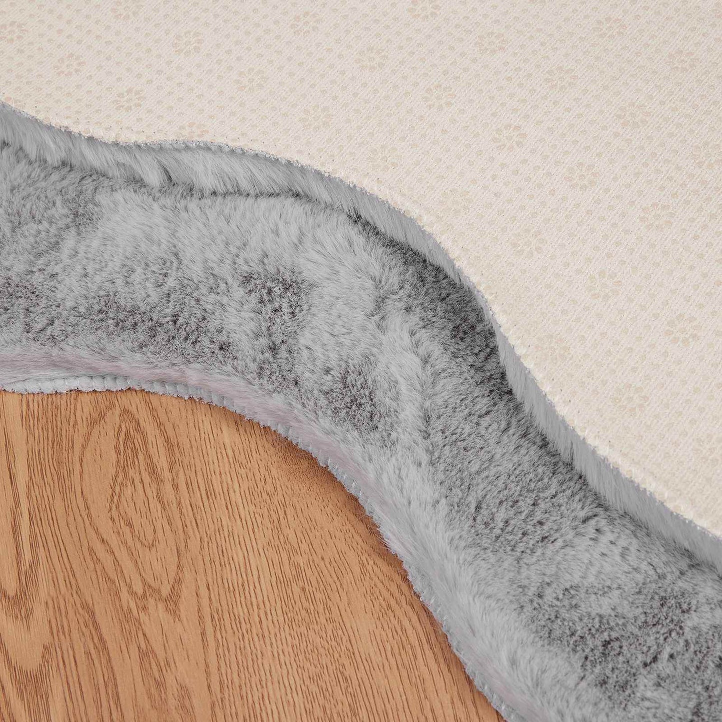 Skridsikker tæppe af kunstig kaninpels OLITE Grå 50 x 80 cm