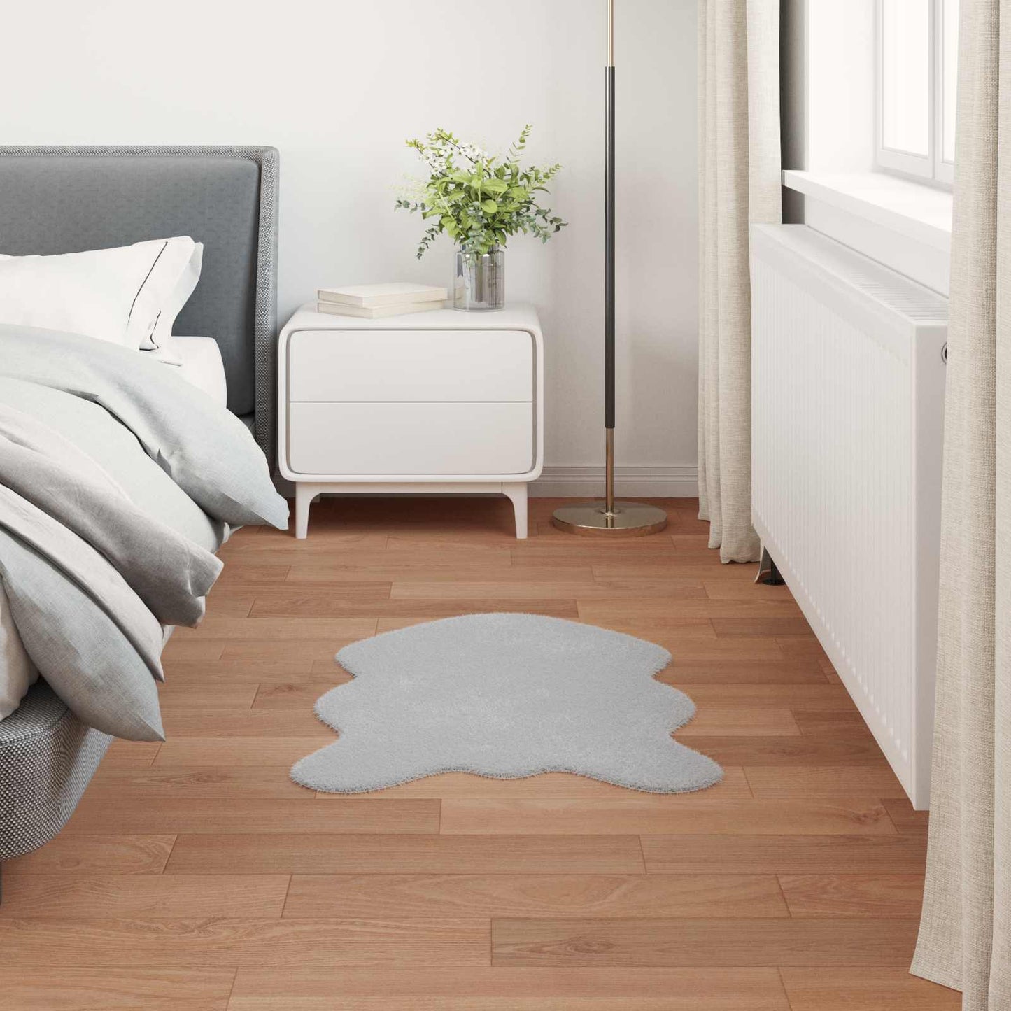 Skridsikker tæppe af kunstig kaninpels OLITE Grå 50 x 80 cm