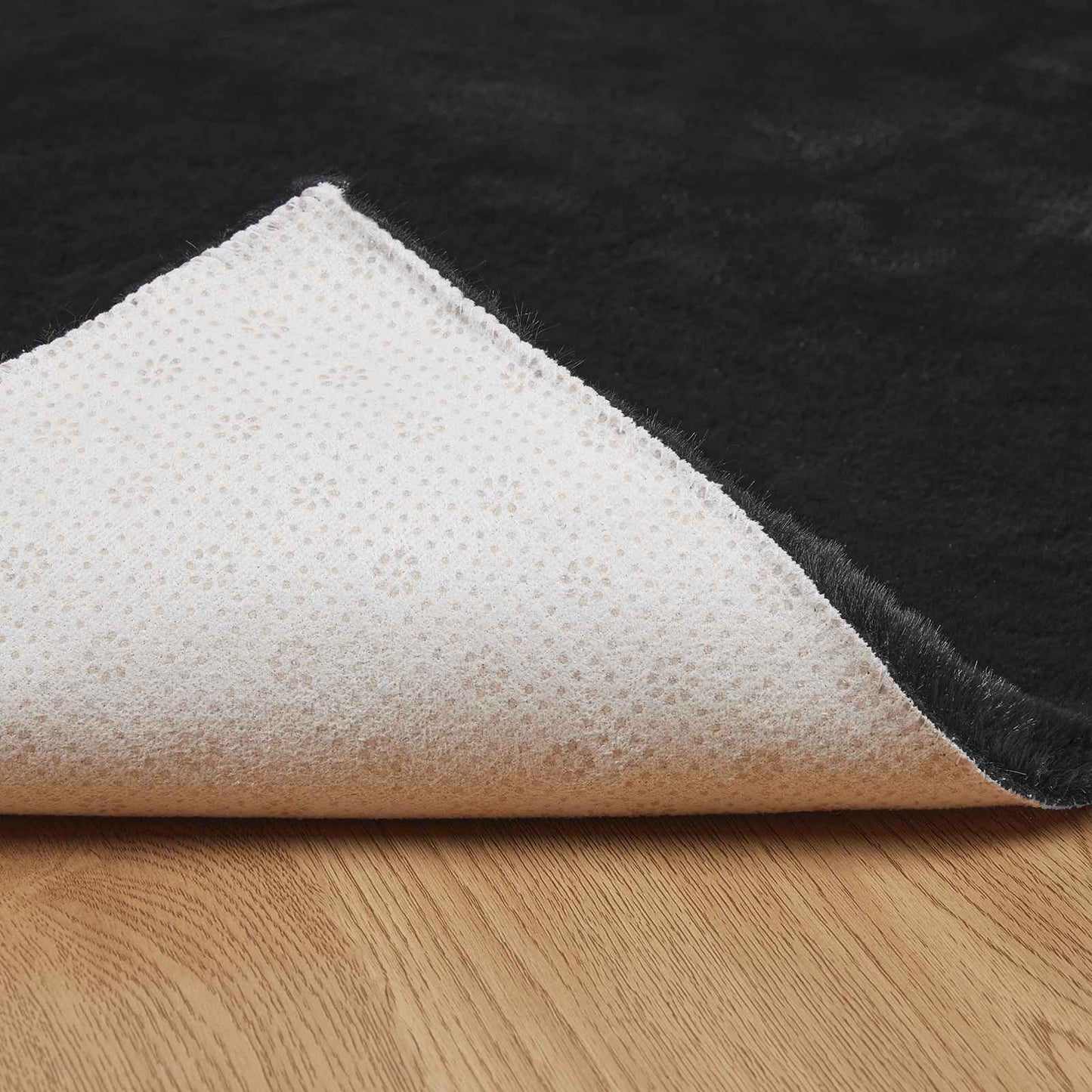 Skridsikker tæppe af kunstig kaninpels OLITE Sort 140 x 200 cm