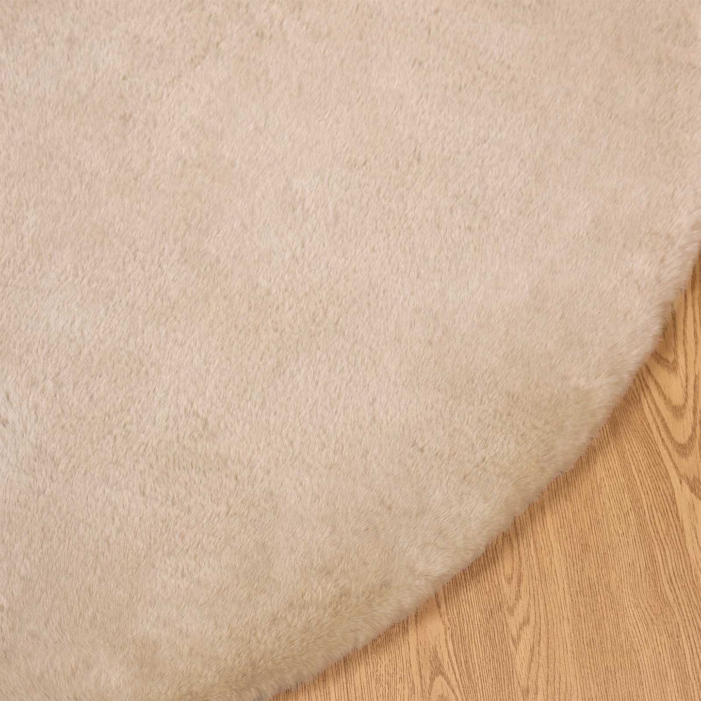 Skridsikker tæppe af kunstig kaninpels OLITE Gråbrun Ø 80 cm