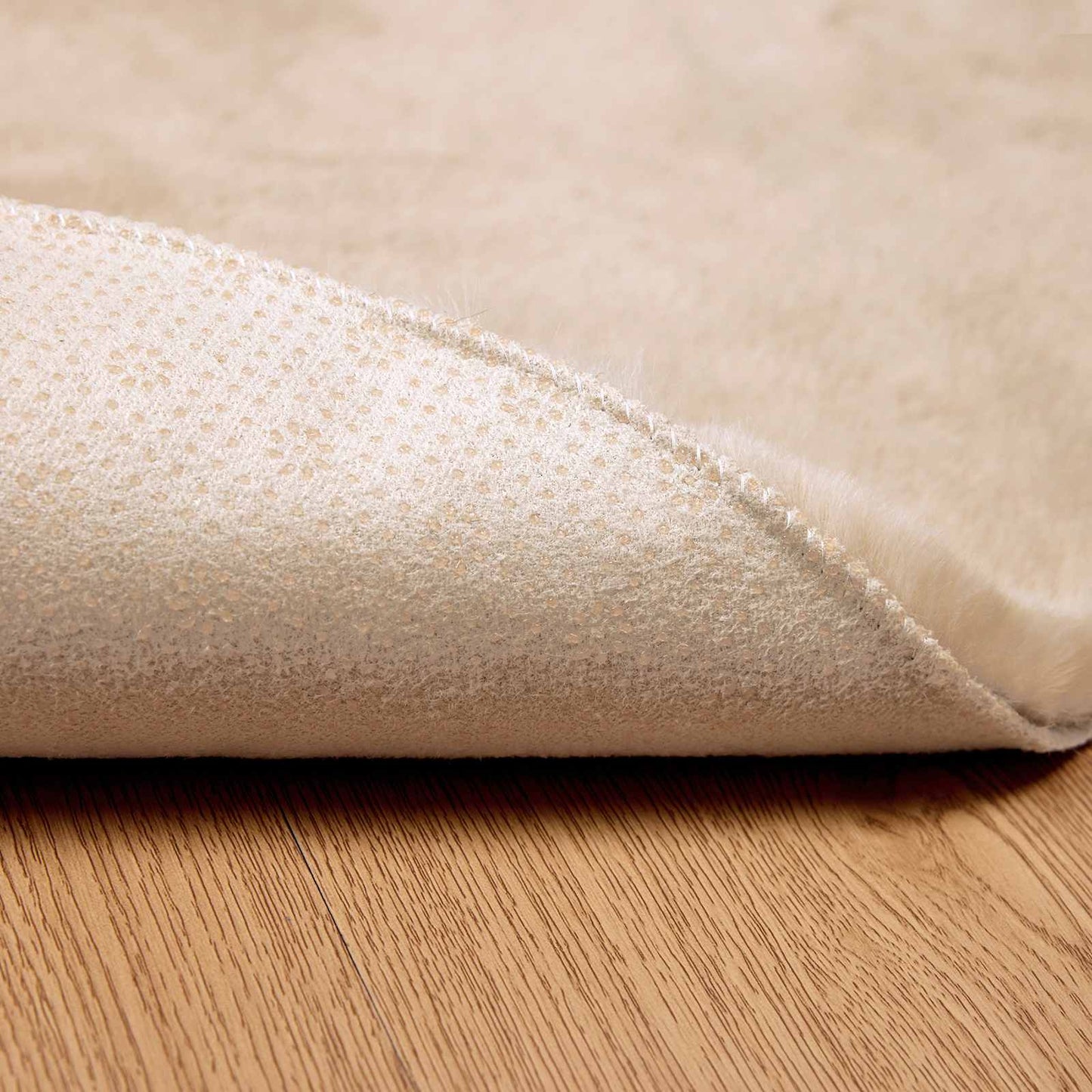 Skridsikker tæppe af kunstig kaninpels OLITE Gråbrun Ø 120 cm