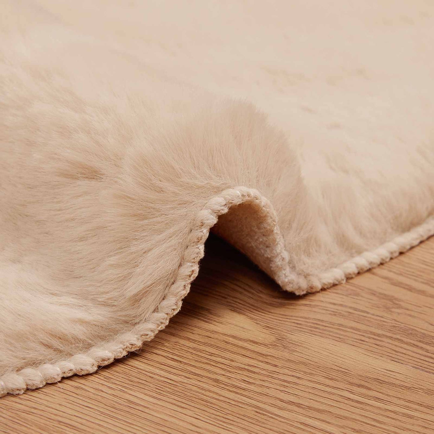 Skridsikker tæppe af kunstig kaninpels OLITE Gråbrun Polyester