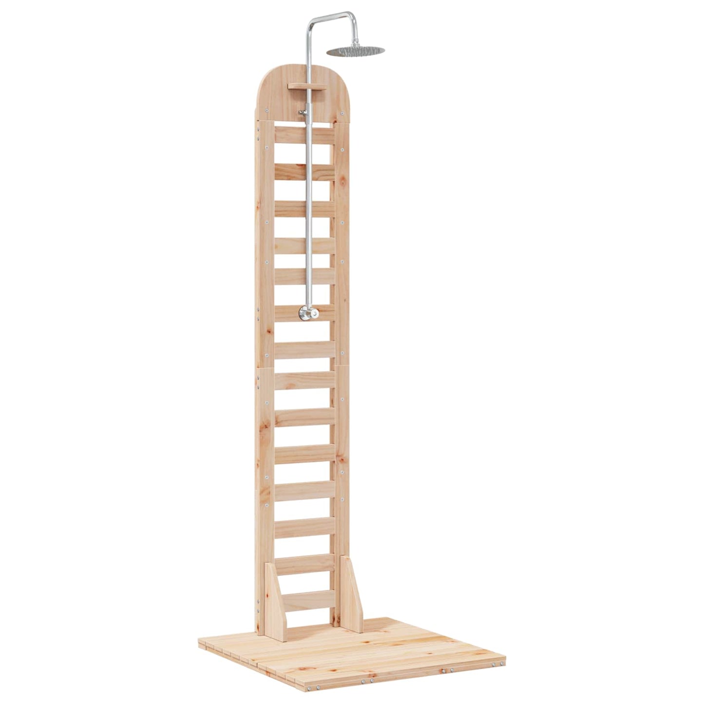 Udendørs bruser 223 cm Massivt fyrretræ og rustfrit stål