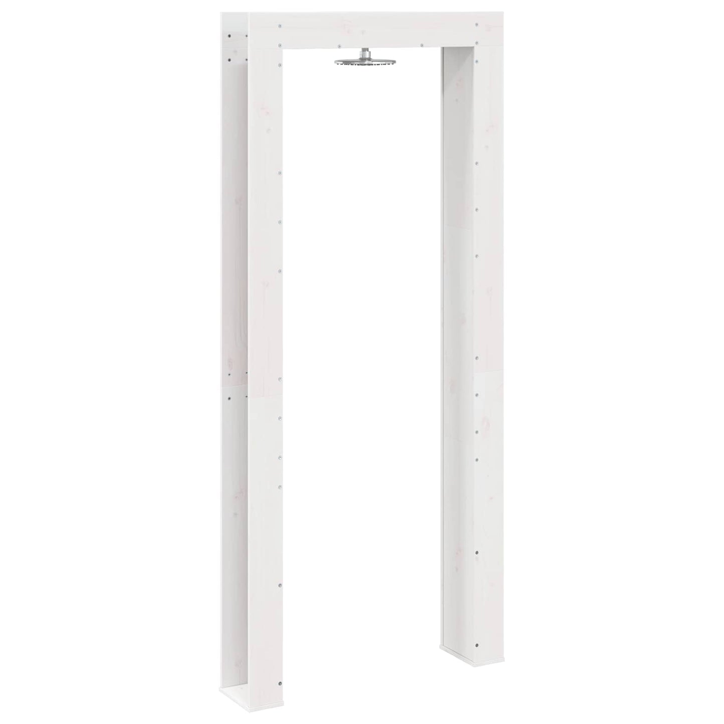 Udendørs bruser 226 cm Massivt fyrretræ og rustfrit stål Hvid