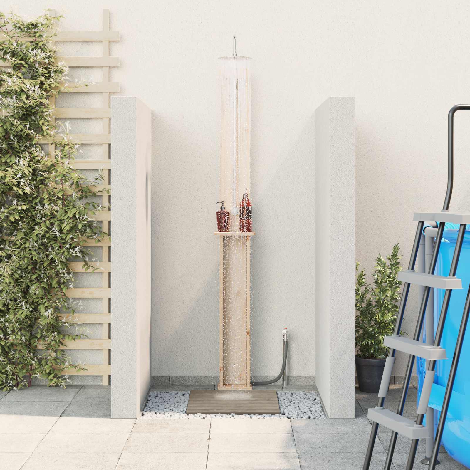 UdendÃ¸rs bruser Naturfarvet 24 x 19 x 246 cm Massivt fyrretrÃ¦