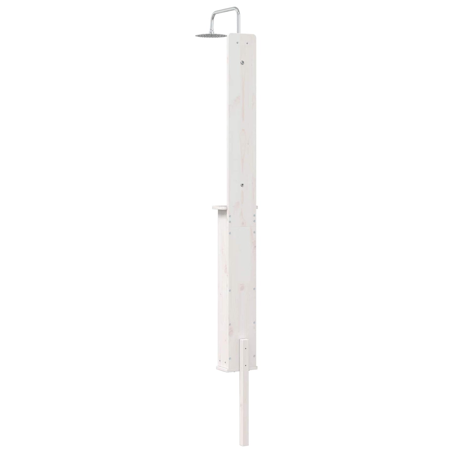 Udendørs bruser 246 cm Massivt fyrretræ og rustfrit stål Hvid