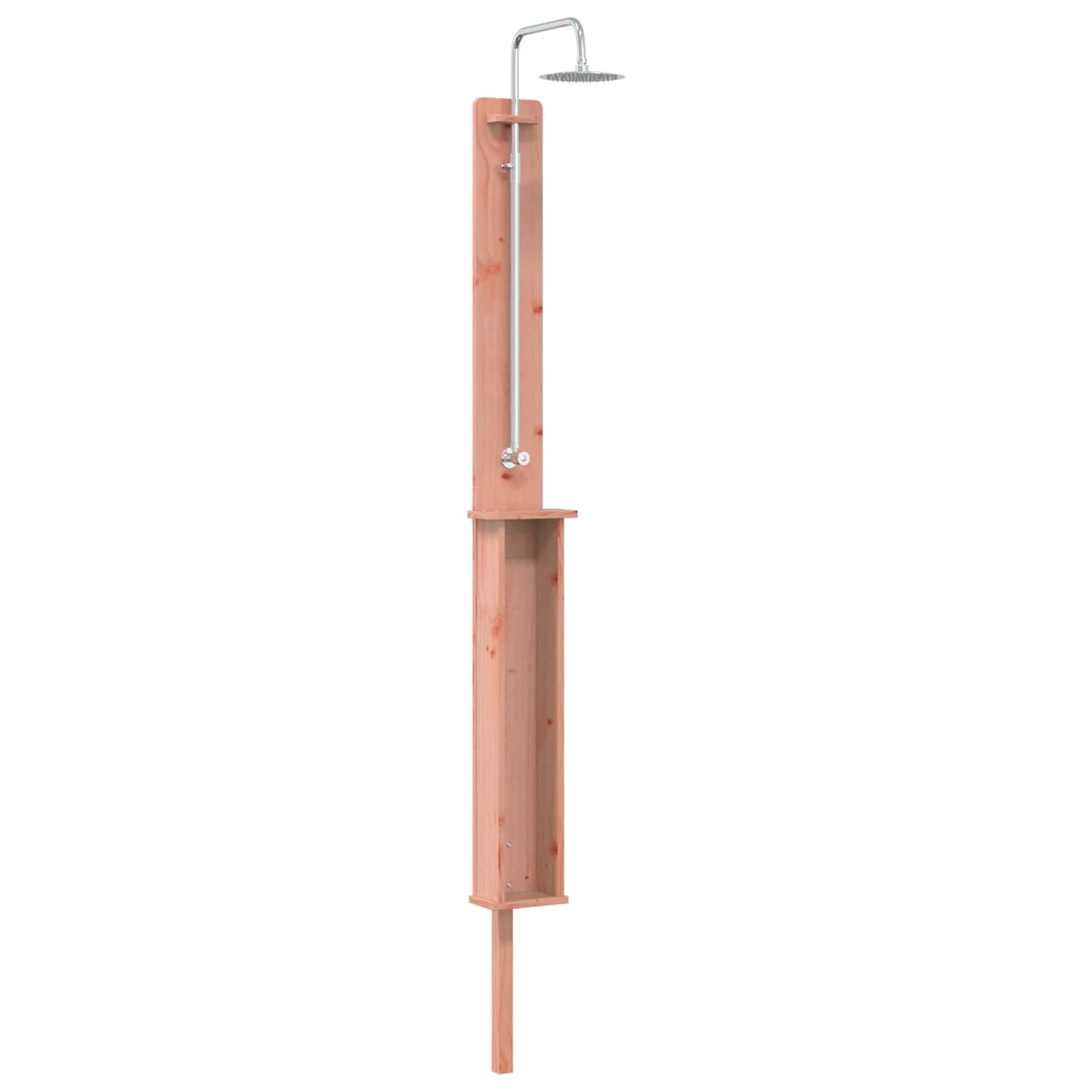 Udendørs bruser 246 cm Massiv Douglas træ og rustfrit stål