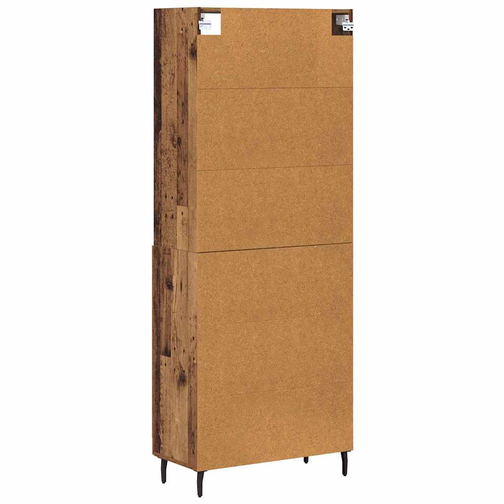 Highboard Gammelt træ 69,5 x 34 x 180 cm Ingeniørtræ og glas