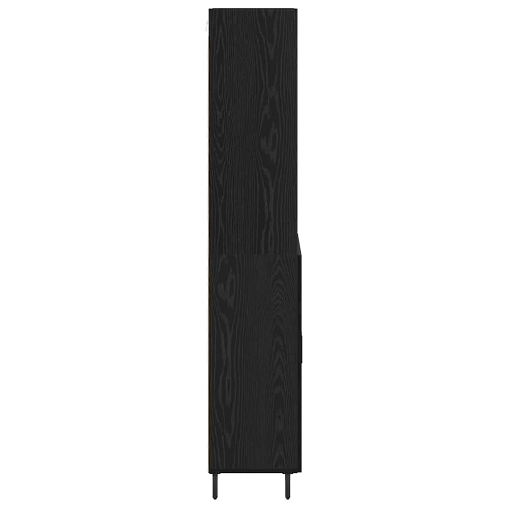 Highboard Sort eg 69,5 x 34 x 180 cm Ingeniørtræ og glas