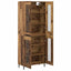 Highboard 2 pcs Gammelt træ Ingeniørtræ og glas