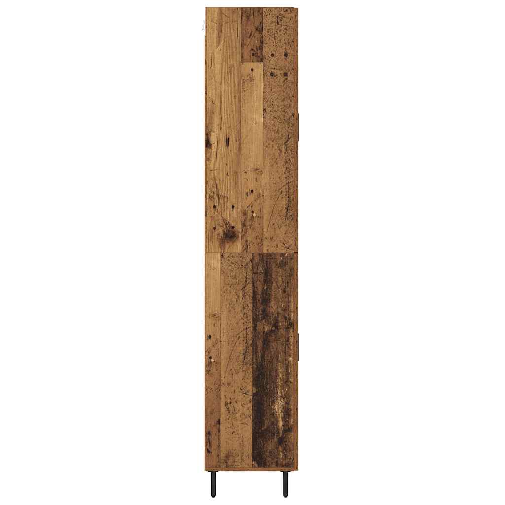 Highboard 2 pcs Gammelt træ Ingeniørtræ og glas