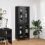 Highboard 2 pcs Sort eg Ingeniørtræ og glas