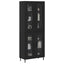 Highboard 2 pcs Sort eg Ingeniørtræ og glas