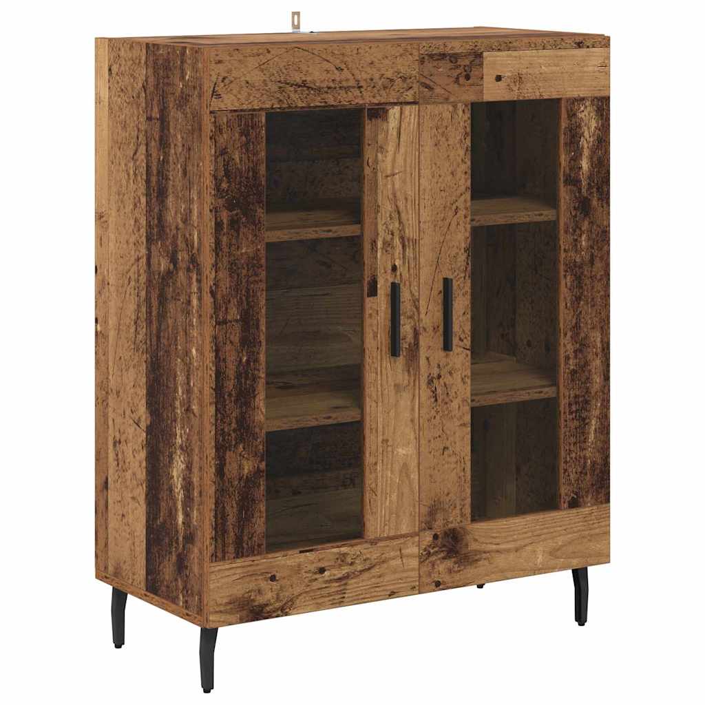 Highboard 2 pcs Gammelt træ Konstrueret træ
