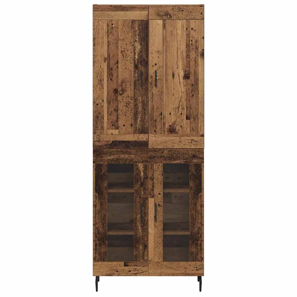 Highboard 2 pcs Gammelt træ Konstrueret træ