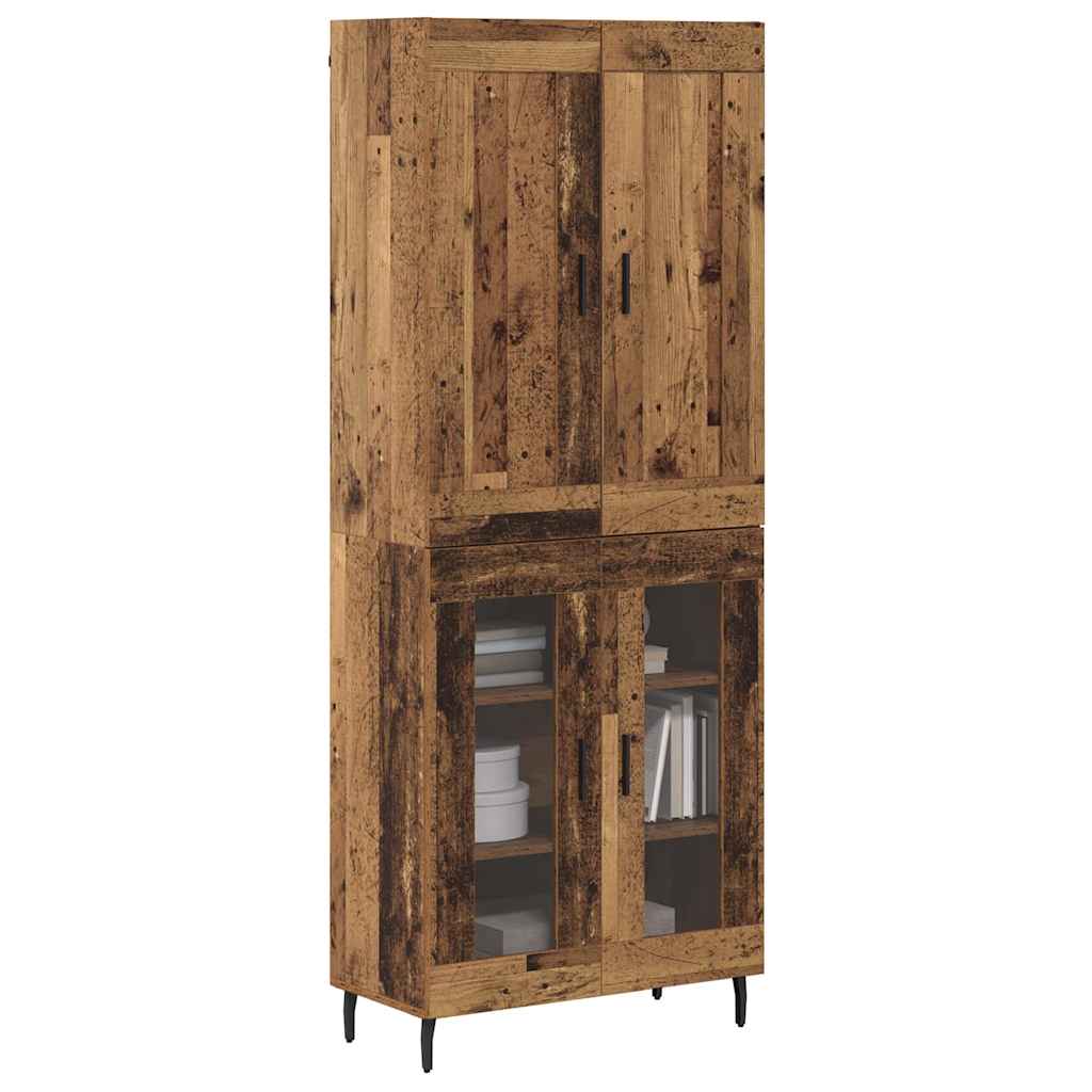 Highboard 2 pcs Gammelt træ Konstrueret træ