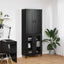 Highboard 2 pcs Sort eg Konstrueret træ