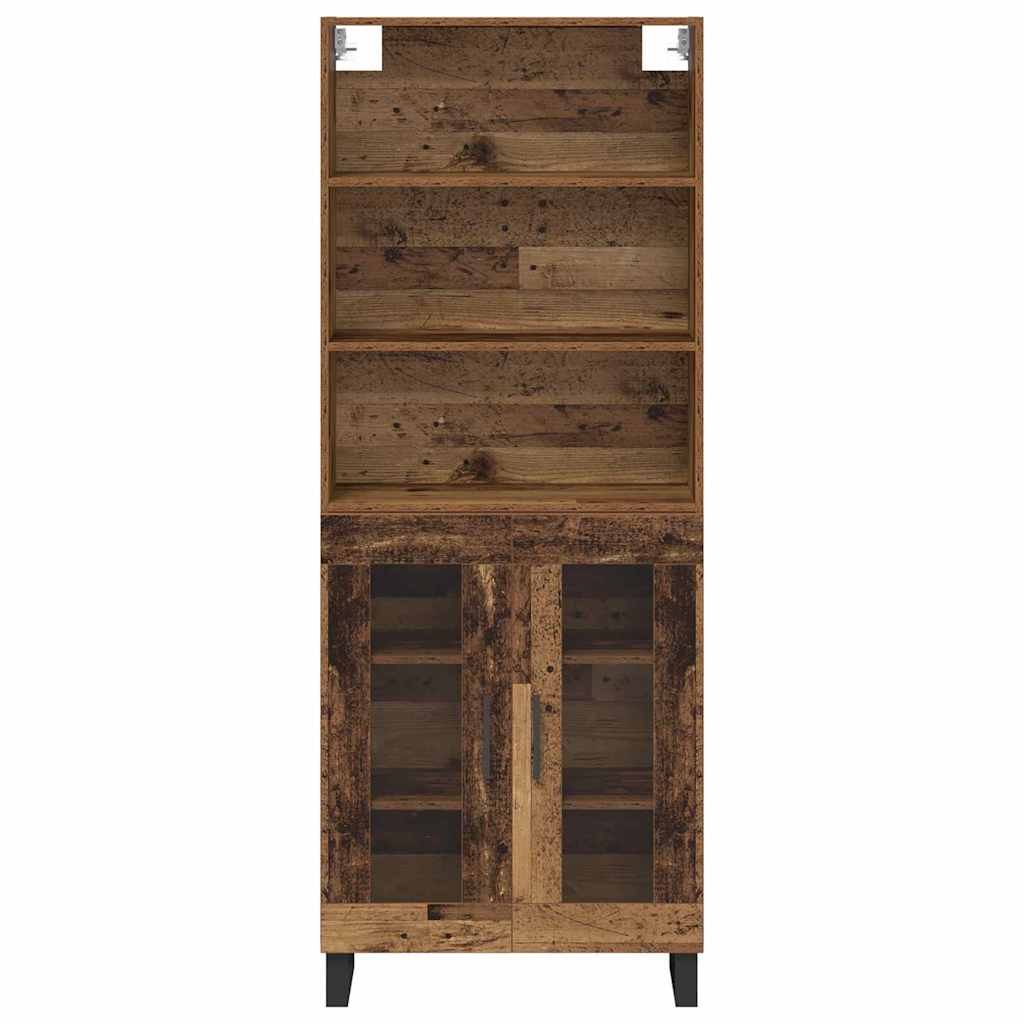 Highboard 2 pcs Gammelt træ Konstrueret træ