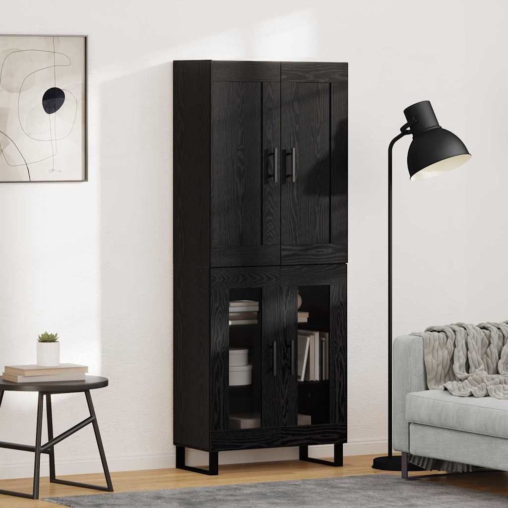 Highboard Sort eg 69,5 x 34 x 180 cm Konstrueret træ