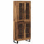 Highboard 2 pcs Gammelt træ Ingeniørtræ og glas