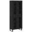 Highboard 2 pcs Sort eg Ingeniørtræ og glas