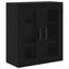 Highboard 2 pcs Sort eg Ingeniørtræ og glas