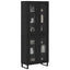 Highboard 2 pcs Sort eg Ingeniørtræ og glas