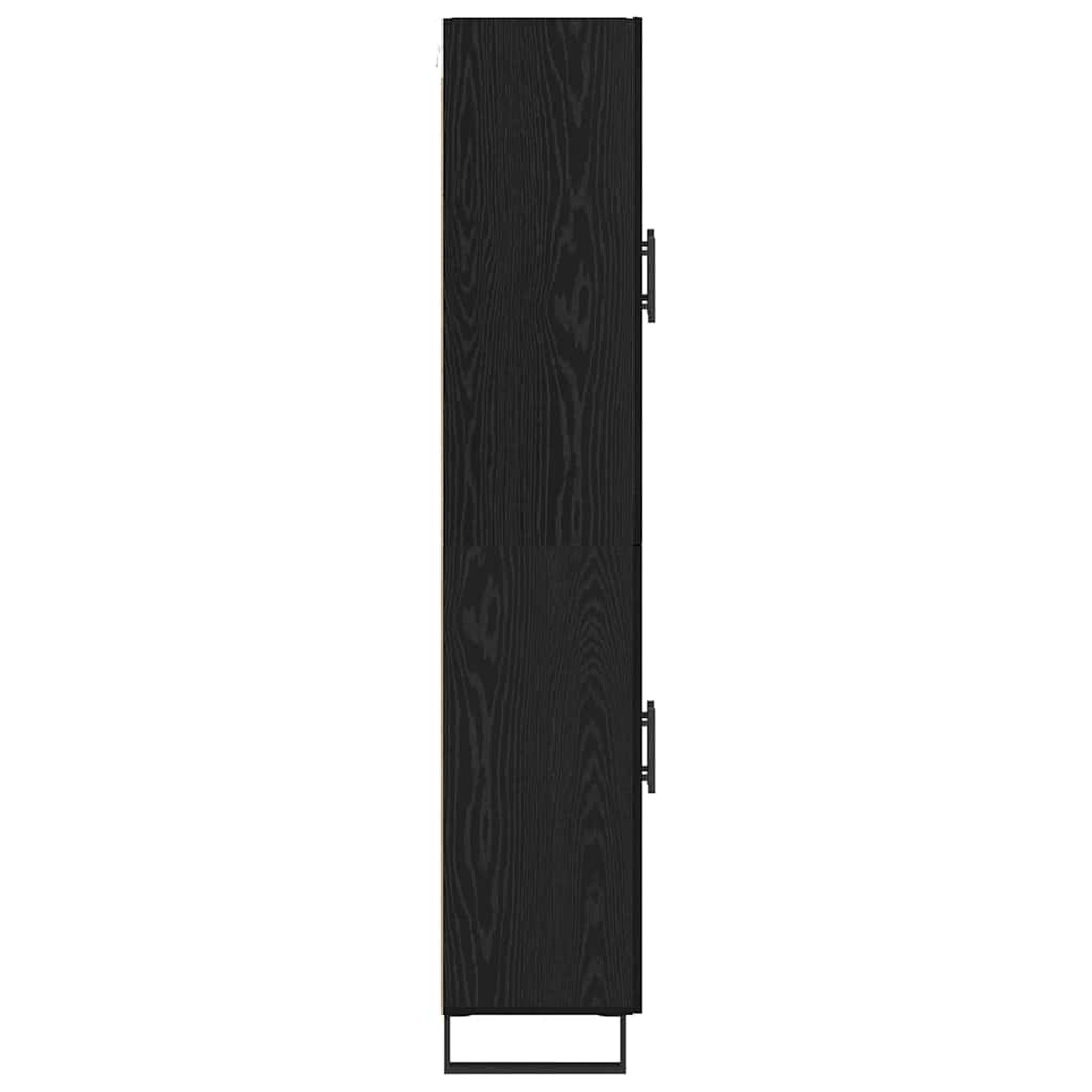 Highboard 2 pcs Sort eg Ingeniørtræ og glas