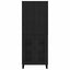 Highboard 2 pcs Sort eg 69,5 x 34 x 180 cm Ingeniørtræ og glas