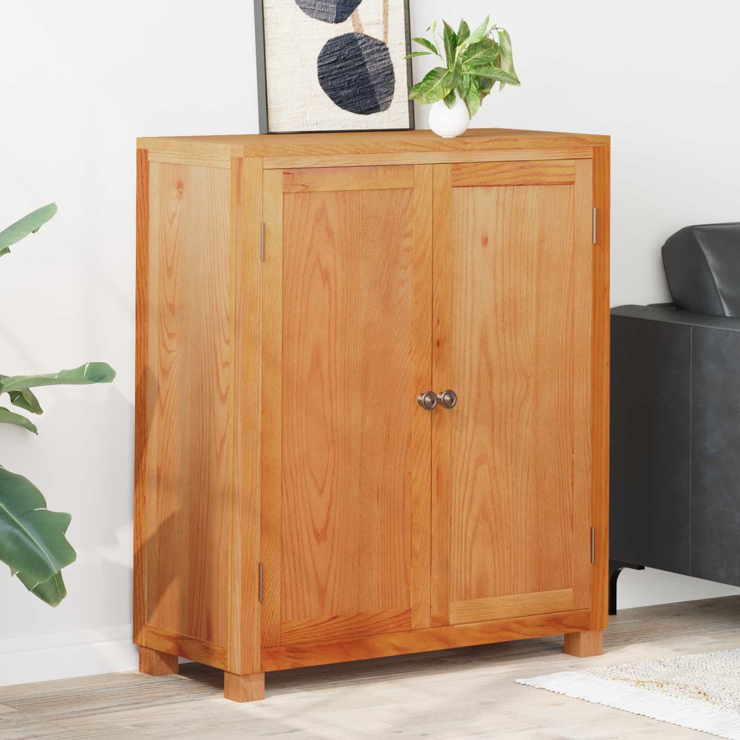 Kabinet med opbevaring Brun 80 x 35 x 95 cm Massivt Eg Træ