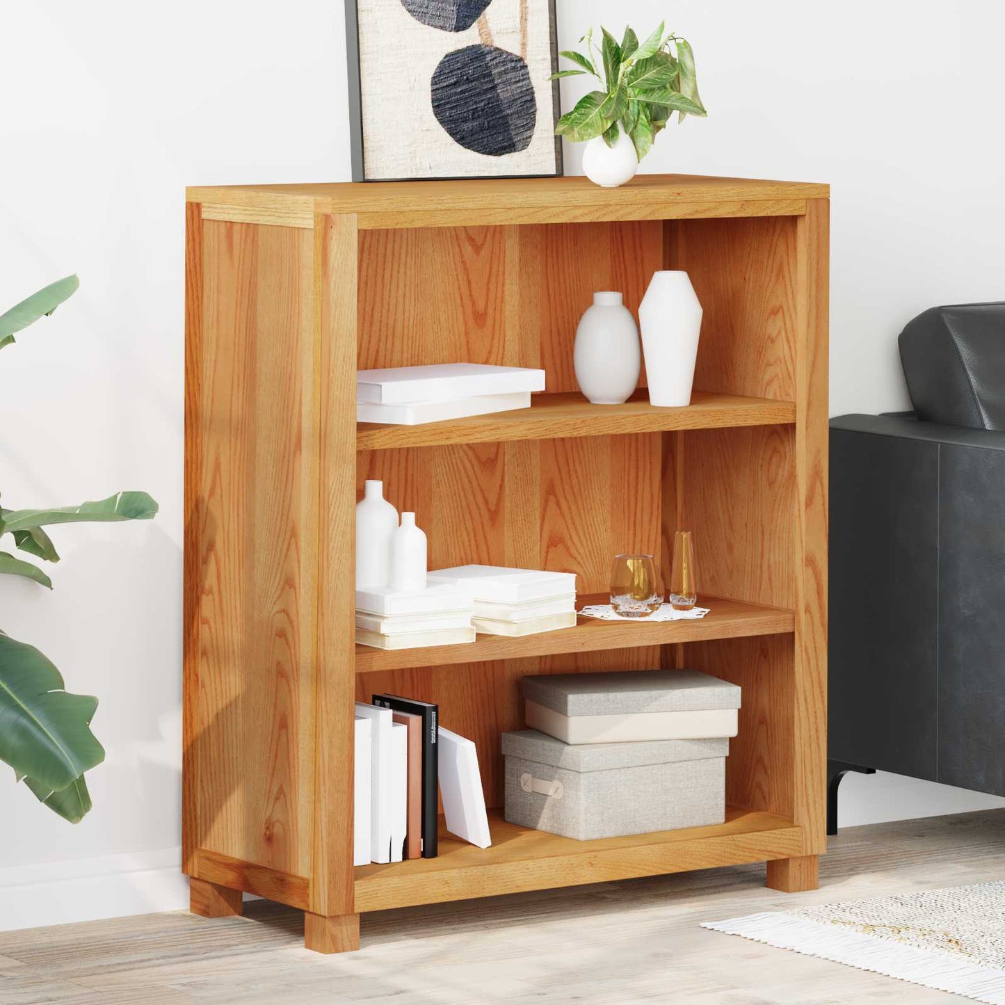 Kabinet med opbevaring Brun 80 x 35 x 95 cm Massivt Eg Træ