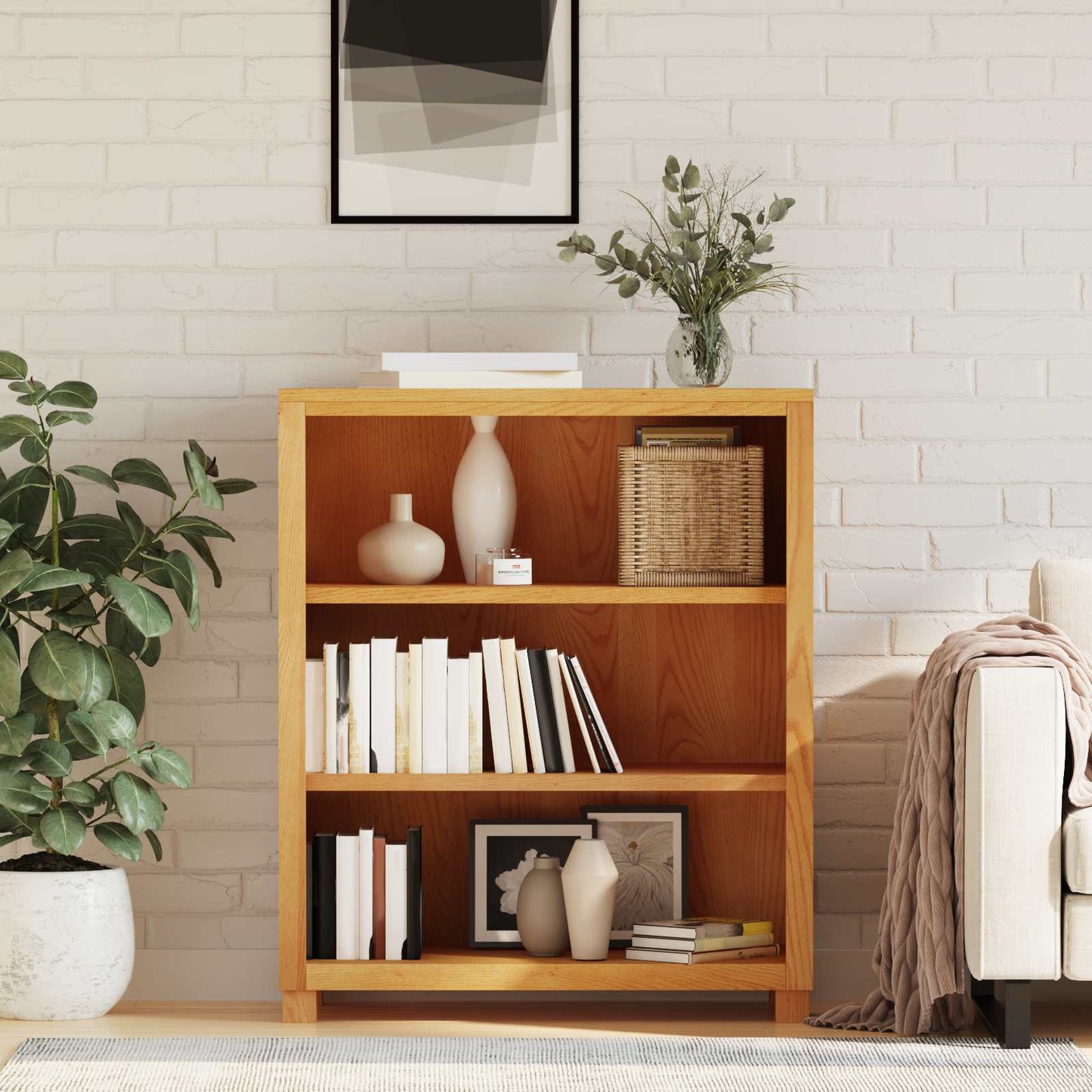 Kabinet med opbevaring Brun 80 x 35 x 95 cm Massivt Eg Træ