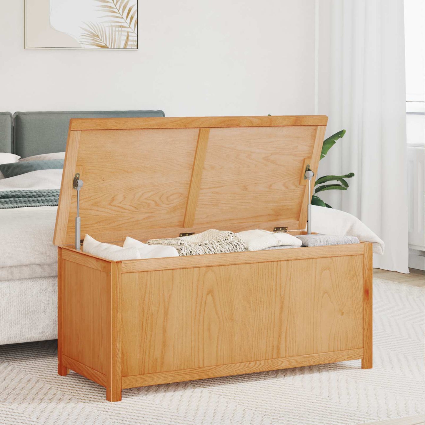 Opbevaringskasse 110 x 45 x 45 cm Massivt Eg Træ