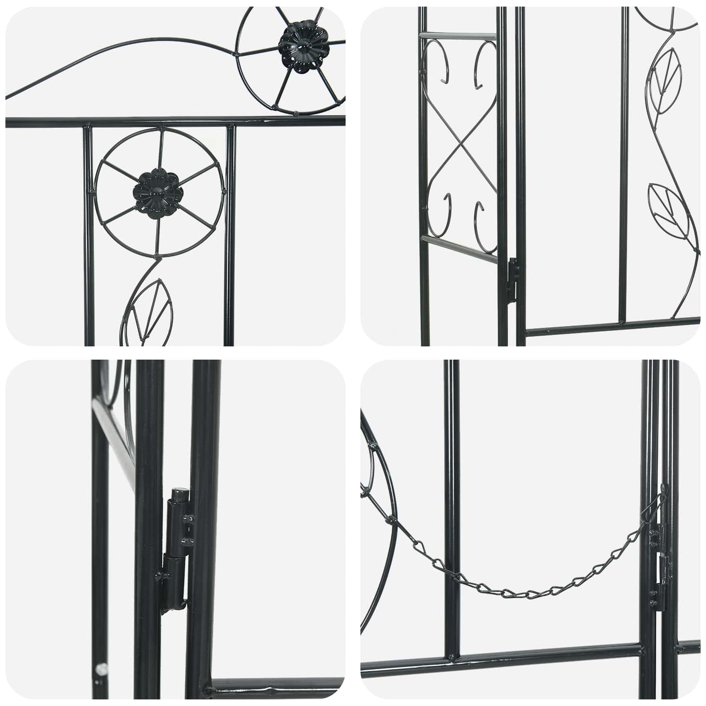 Havebue Ensfarvet Sort 115 x 37 x 226 cm