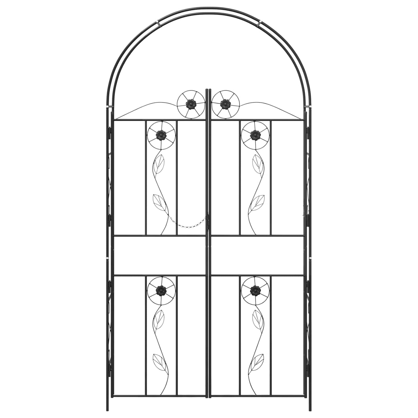 Havebue Ensfarvet Sort 115 x 37 x 226 cm