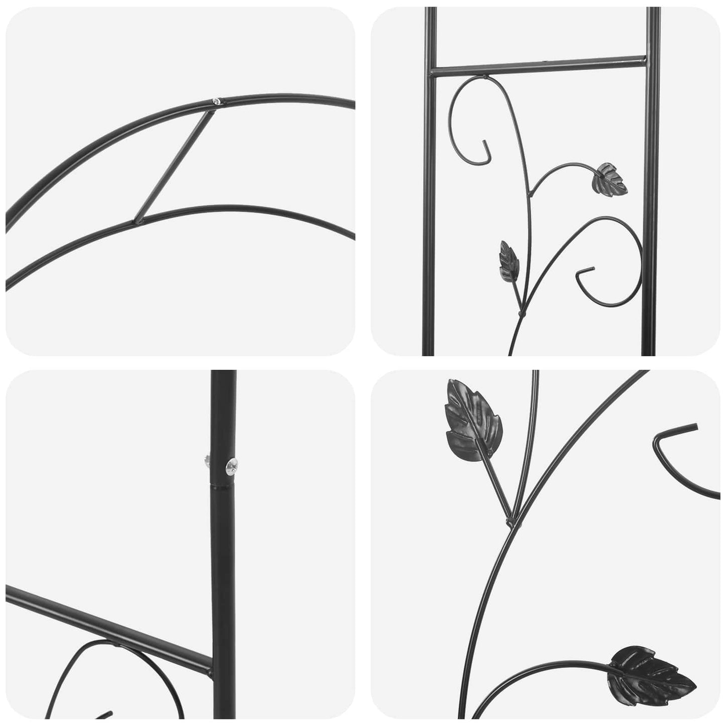 Havebue Blomstret Sort 115 x 37 x 231 cm