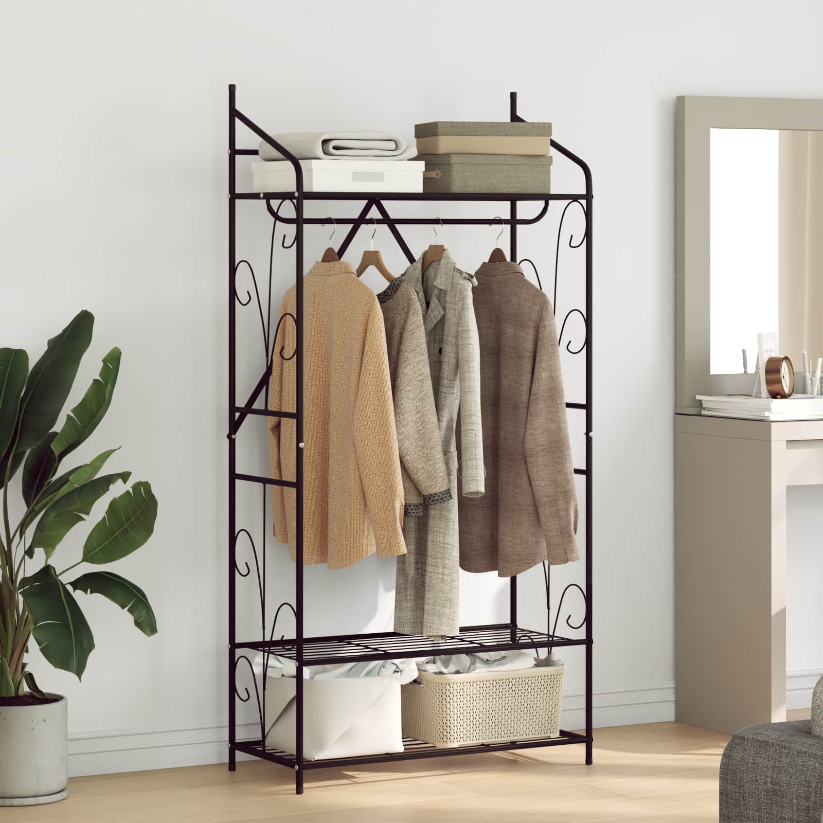 Åben Garderobe Ensfarvet 78 x 36 x 158 cm billede