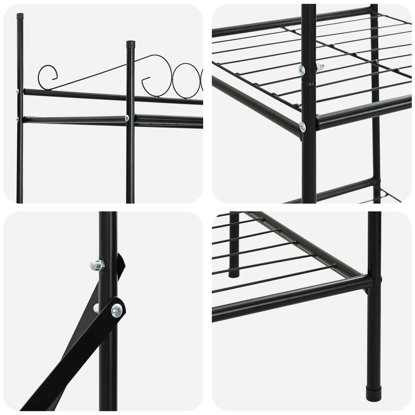 Åben Garderobe med hylde Sort 104,5 x 45 x 172 cm Stål