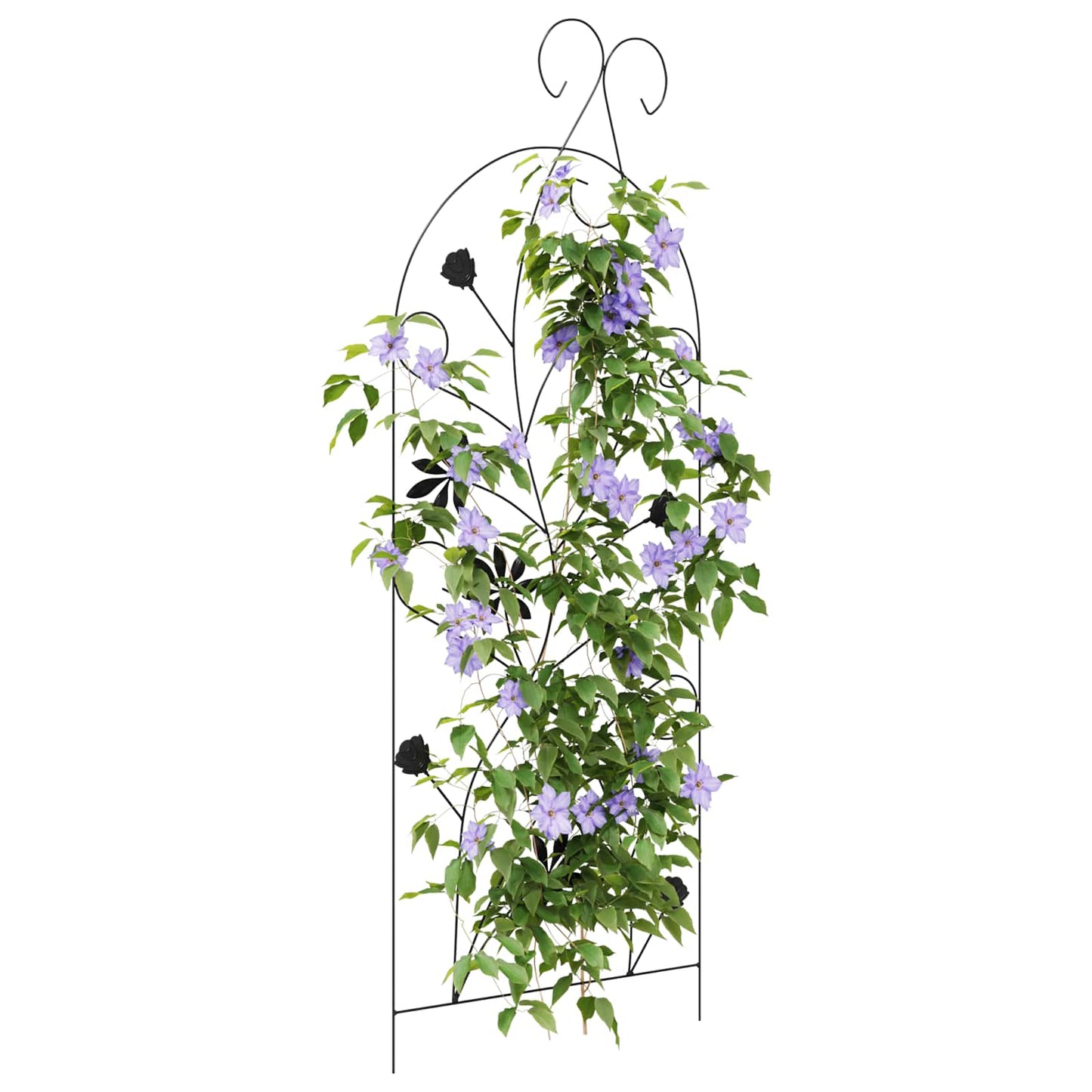 Havehegn med lås 3 pcs Sort 112 x 39,5 cm Stål