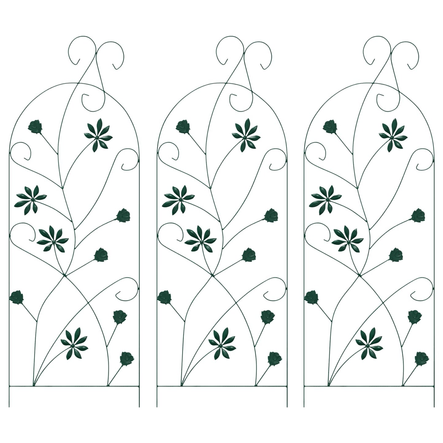 Havehegn 3 pcs Grøn 112 x 39,5 cm Stål